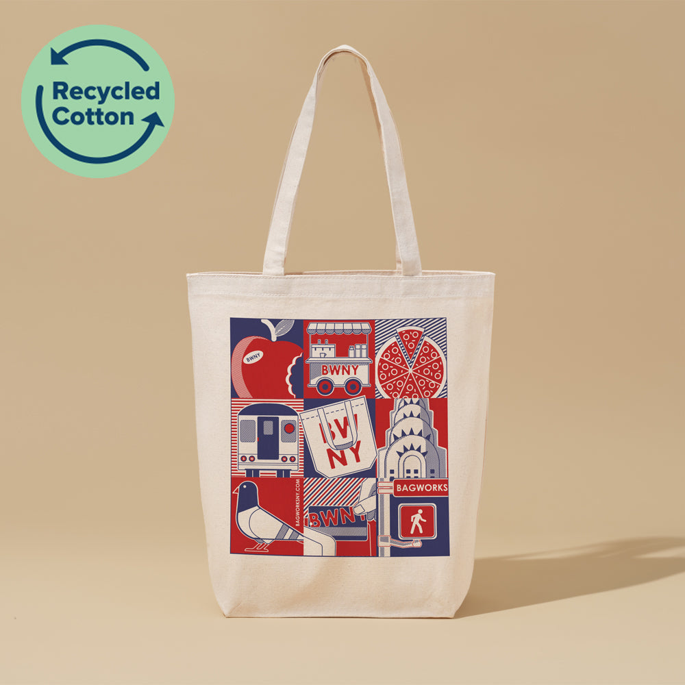 RECYCLED & BRUSHED CANVAS MANHATTAN TOTE